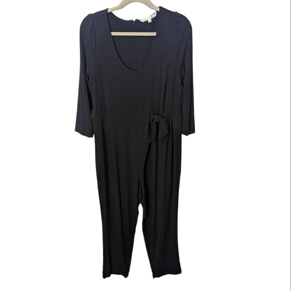 The Nines Hatch Jumpsuit Jersey Front Wrap Black Size Large Maternity Large - Picture 2 of 7